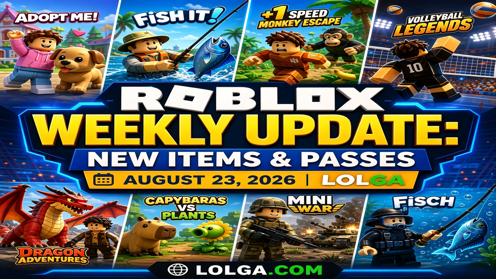 Roblox Weekly Update: New Items & Passes | August 23, 2026 | LOLGA